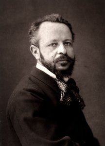 El artista James-Alexandra Walker fotografiado con motivo del Salón de París de 1881 de Unknown