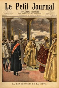 La bendición del Neva, una tradición rusa que tiene lugar en San Petersburgo cada año durante la epifanía. Grabado en "Le petit journal" 3/02/1895. Colección Selva de Unknown artist