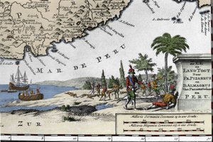 El desembarco de los conquistadores españoles Francisco Pizarro