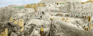 Las excavaciones en Micenas dirigidas por Heinrich Schliemann. Siglo XIX