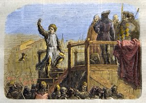La ejecución de Conradino (o Conrado de Hohenstaufen), rey de Sicilia y duque de Suabia (1252-1268) por orden de Carlos de Anjou después de la batalla de Tagliacozzo en 1268 de Unknown artist
