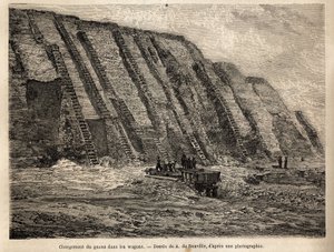 La explotación de guano (excremento de aves marinas, utilizado como fertilizante en la agricultura), los acantilados de las islas Chincha (cerca de la costa peruana) están excavados en escaleras para la recolección intensiva de materia prima, que se carga  de Unknown artist