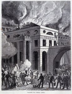 El incendio del Odeón (1820) de Unknown artist