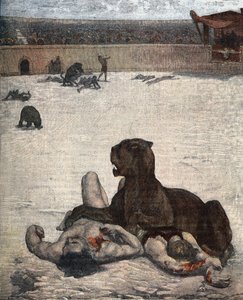 Los primeros cristianos martirizados por los romanos en los siglos I-II de Unknown artist