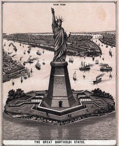 La gran estatua de Bartholdi en Nueva York, EE.UU. en “El mundo ilustrado 168 vistas” Sin fecha (finales del siglo XIX)