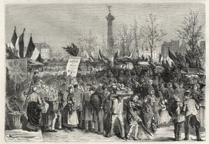 La feria del jamón en el Boulevard Bourdon en París (Place de la Bastille) - 1868 de Unknown artist