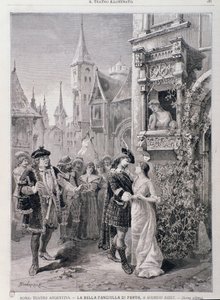 La última escena de La bella doncella de Perth, ópera de Georges Bizet, en el Teatro Argentina en Roma de Unknown artist