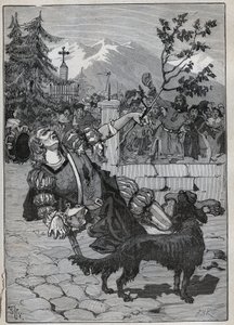 El tilo de Friburgo: un soldado de la Confederación Helvética llegó a Friburgo para anunciar la victoria de Suiza contra Carlos el Temerario en la Batalla de Morat el 22 de junio de 1476 con una rama de tilo del campo de batalla. El soldado murió. de Unknown artist