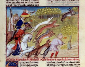 La caza de la liebre (miniatura) de Unknown artist