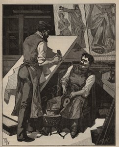 El mosaico: taller de mosaico. Grabado de 1885 en “Les arts et metiers illustres” de Adolphe BITARD. de Unknown artist