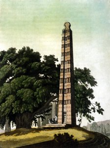 El obelisco de Axum llevado a Roma por los italianos en 1937. Il Costume antico e moderno, Jules Ferrario, Milán 1820. de Unknown artist