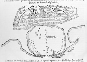 El puerto de Alejandría. Dibujo del siglo XVII de Unknown artist