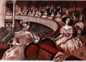 El público en un balcón del teatro de Unknown artist