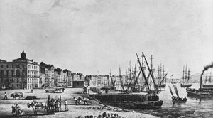 Los muelles de Burdeos en 1833 de Unknown artist