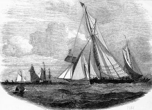 Las regatas de Cowes en 1851 - grabado, Bibl. de las Artes decorativas. de Unknown artist