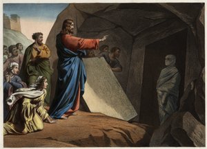 La resurrección de Lázaro. Grabado anónimo de mediados del siglo XIX