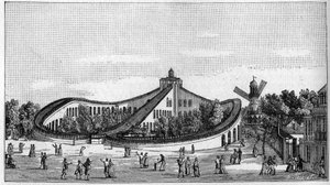 La montaña rusa del Jardín Beaujon en París en 1821. En 