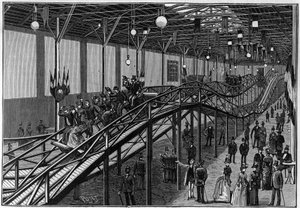 La montaña rusa del Boulevard des Capucines en París en 1888. En 