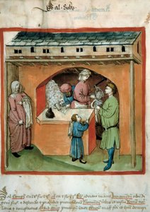 El comerciante de sal Iluminación del comercio de la medicina y la dietética “Tacuinum sanitatis” de Unknown artist