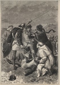 La calumnia perdona a Rothsay - ilustración del siglo XIX para la novela histórica 