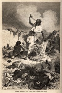 El suicidio del Emperador (negus) de Etiopía Teodoro II (Tewodros) (circa 1818-1868), el 13 de abril de Unknown artist