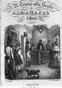 La taquilla del teatro alla Scala, almanaque de 1833
