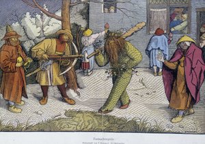 Juegos teatrales: Día de Carnaval - reproducción de un documento sobre madera de Breughel de Unknown artist