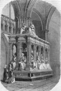 Tumba de Luis XII, rey de Francia (1462-1515) y Ana de Bretaña (1477-1514). Grabado del siglo XIX.