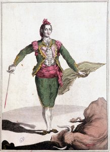 Traje de torero, el famoso Joaquín Costillares, después de derribar al toro, en 1825. de Unknown artist