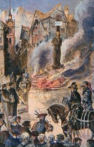 Tortura de Miguel Servet en Ginebra (1511-1553) - grabado