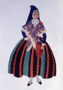 Traje tradicional de doncella de Bearn de Unknown artist