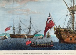 Transferencia de Napoleón 1º del Bellerophon al Northumberland el 8 de agosto de Unknown artist