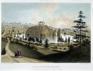 Transformaciones de París bajo el Segundo Imperio, Haussmann París. El Jardín de Buttes Chaumont de Unknown artist