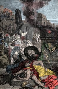 Caballo de Troya - Guerra de Troya: el caballo de madera entra en la ciudad fortificada de Unknown artist
