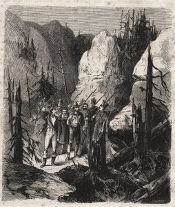 Patriota tirolés Andreas Hofer (1767-1810) siendo arrestado - El patriota tirolés Andreas Hofer (1767-1810) arrestado por las tropas italianas el 19/01/1810 - Grabado de 1879 en 