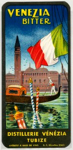 Anuncio de alcohol amargo de Venecia (Cromolitografía finales del siglo XIX) de Unknown artist