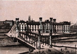 Viena, Austria: vista del arsenal del Príncipe Rudolphe y el puente del Augarten de Unknown artist