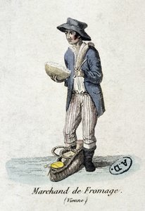 Vendedor de queso en Viena - grabado de Unknown artist