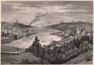 Vista de Constantinopla, ahora Estambul, y el Cuerno de Oro durante el siglo XIX de Unknown