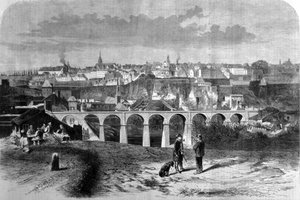 Vista de la ciudad de Luxemburgo. Grabado del siglo XIX de Unknown artist