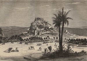 Vista de Oued el Golea (El Menia o El Menea anteriormente El Golea) en Argelia en el sur de la provincia de Orán a finales del siglo XIX - grabado de Unknown artist
