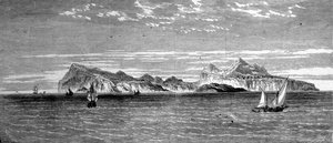 Vista de la Isla de Procida frente a Nápoles. Grabado del siglo XIX