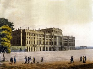 Vista del Castillo de Schönbrunn, antigua residencia de la Familia Imperial Austriaca, Viena, Austria, grabado alrededor de 1830. de Unknown artist