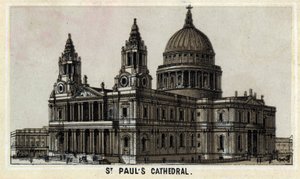 Vista de la Catedral de San Pablo en Londres, Inglaterra. de Unknown artist