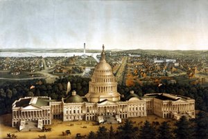 Vista de Washington y la Casa Blanca en una representación de 1820 de Unknown artist