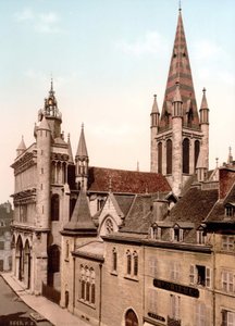 Vista de la Iglesia de Notre Dame en Dijon. Fotochrome c. 1890 de Unknown artist