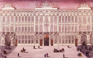 Vista de la Cancillería Imperial en Viena, Austria. Grabado de 1820.