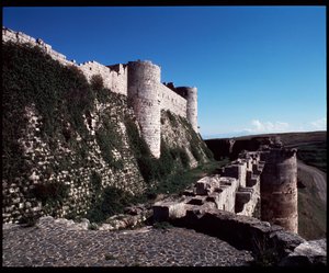 Vista del Krak de los Caballeros, castillo cruzado, c.1100 de Unknown artist