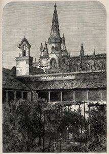 Vista del Monasterio de Bathala en Portugal. Grabado en “The Illustrous Universe”. de Unknown artist