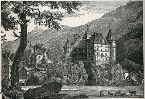 Vista del castillo de Vizille en Isere.